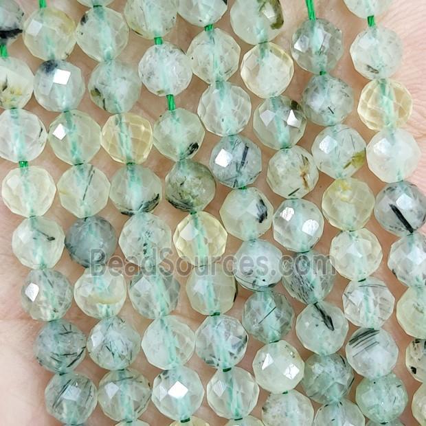 Natural Prehnite Beads Green Faceted Round