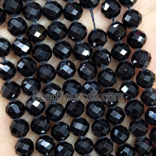 Natural Black Spinel Beads Faceted Round