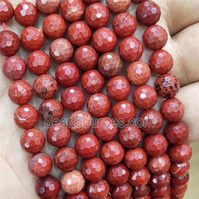 Natural Red Jasper Beads Faceted Round