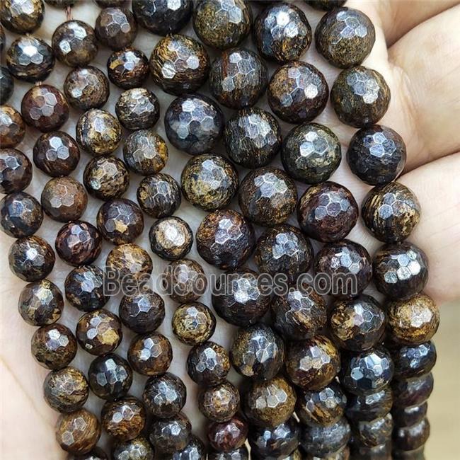 Natural Bronzite Beads Faceted Round