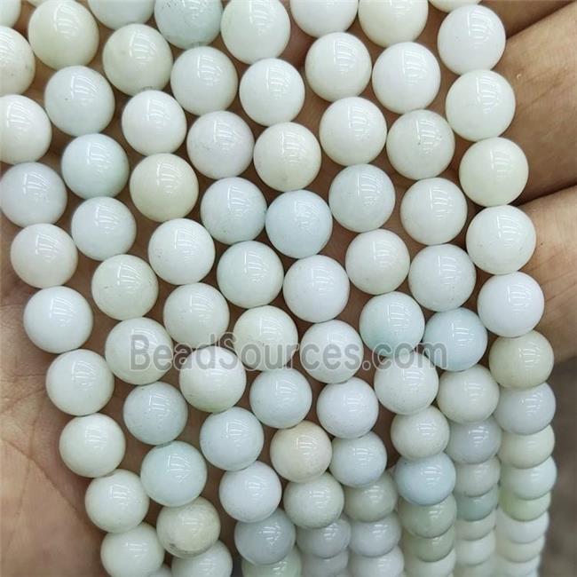 White Ivory Jasper Beads Smooth Round