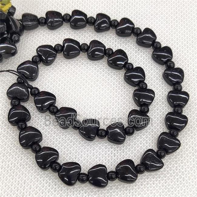 Natural Black Tourmaline Beads Apple