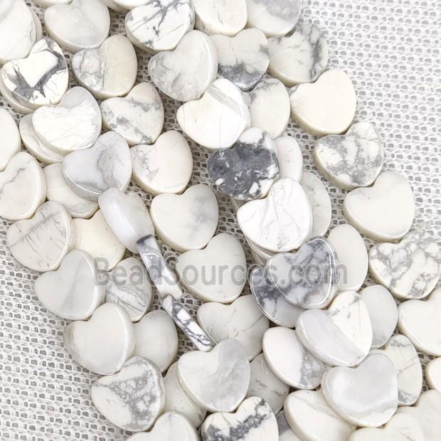 White Howlite Turquoise Heart Beads