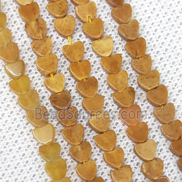 Yellow Ivory Jasper Beads Heart