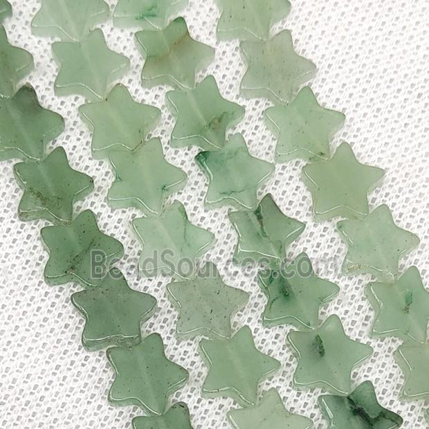 Natural Green Aventurine Star Beads