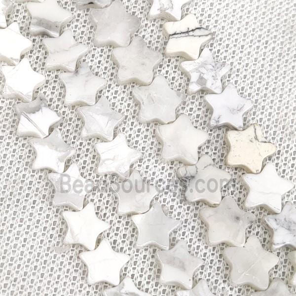 White Howlite Turquoise Star Beads