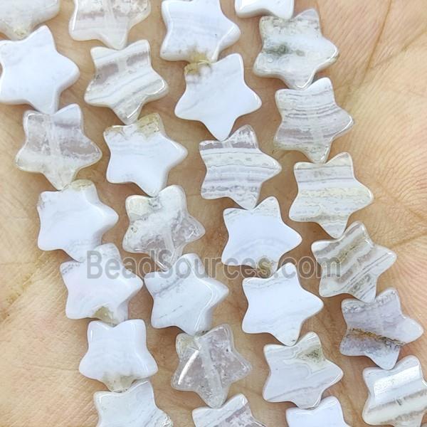 Natural Blue Lace Agate Beads Star