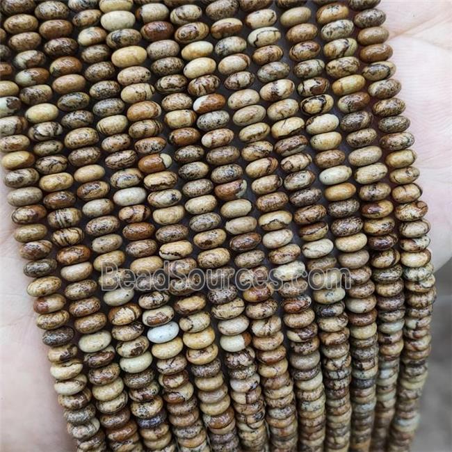 Natural Picture Jasper Beads Smooth Rondelle