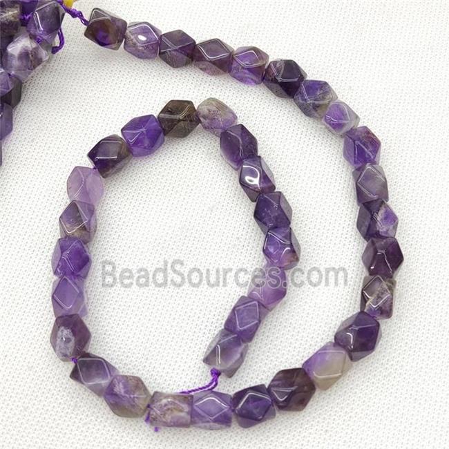 Natural Purple Amethyst Beads Freeform Faceted