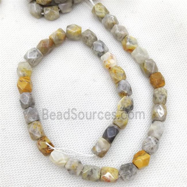 Natural Crazy Lace Agate Beads Freeform Faceted