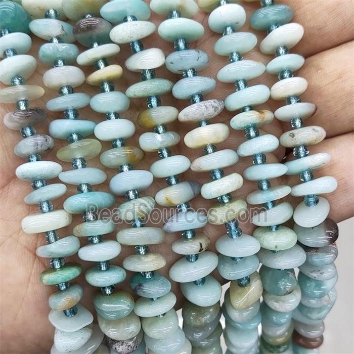 Natural Chinese Amazonite Spacer Beads Freeform Blue
