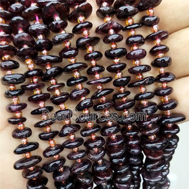 Natural Garnet Spacer Beads Freeform Chips