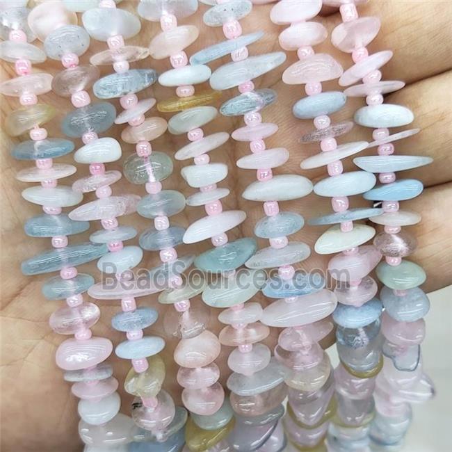 Natural Morganite Spacer Beads Multicolor Freeform