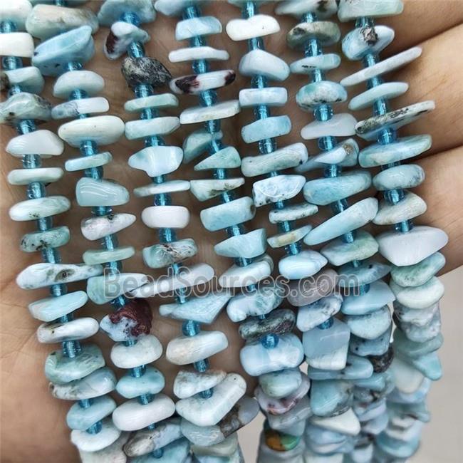 Natural Larimar Spacer Beads Blue Freeform Chips