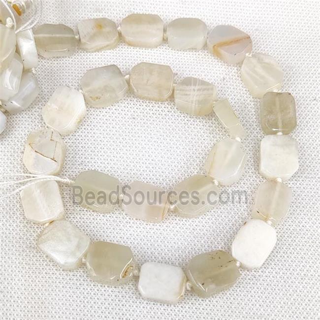 Natural White Moonstone Rectangle Beads