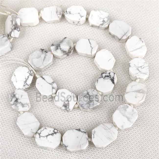 Natural White Howlite Turquoise Rectangle Beads