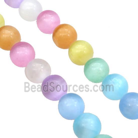 Selenite Beads Smooth Round Mixed Color