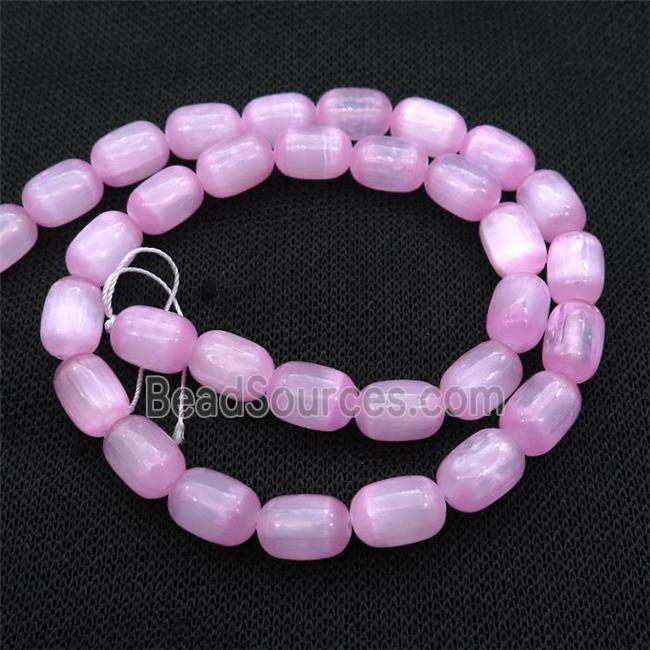 Selenite Beads Hotpink Dye Barrel