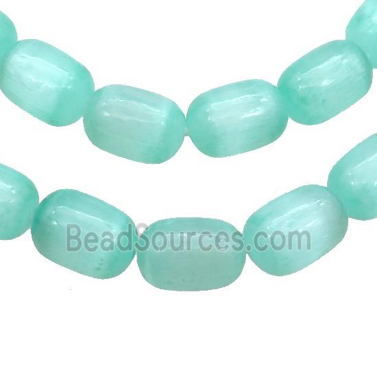 Selenite Beads Green Dye Barrel