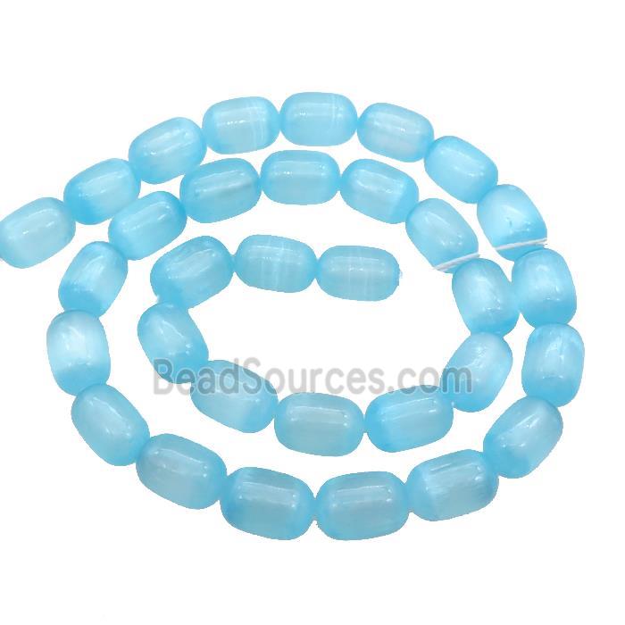 Selenite Beads Blue Dye Barrel