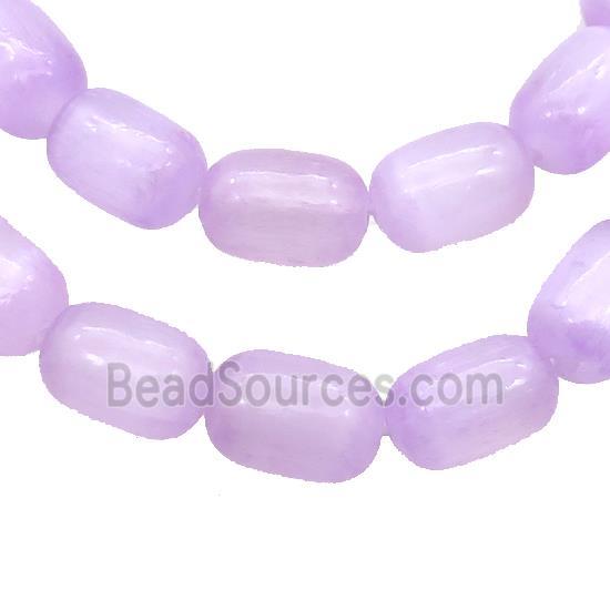 Selenite Beads Purple Dye Barrel