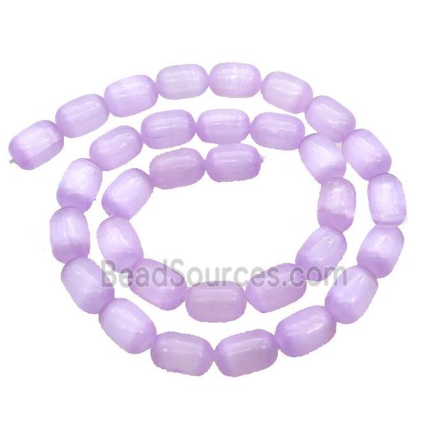 Selenite Beads Purple Dye Barrel