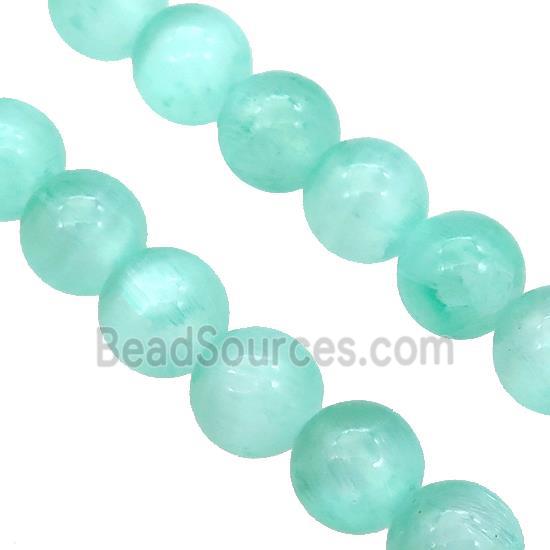 Green Selenite Beads Smooth Round Dye