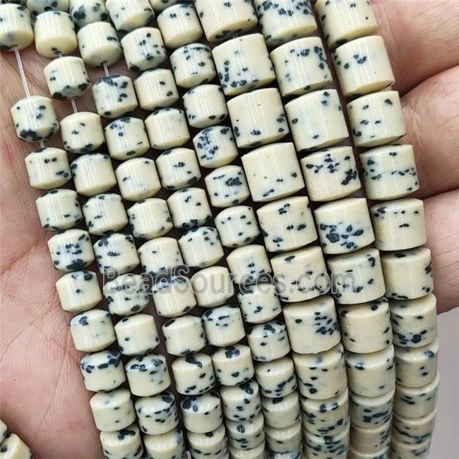 Beige Yellow Ceramics Column Beads