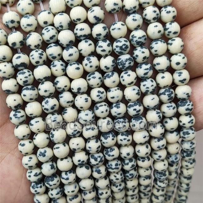 Beige Yellow Ceramics Beads Smooth Round