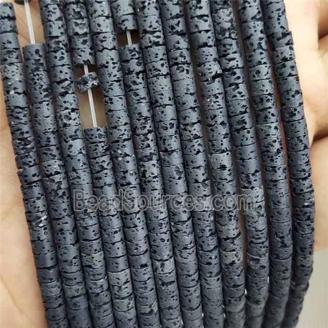 Black Rock Lava Heishi Beads