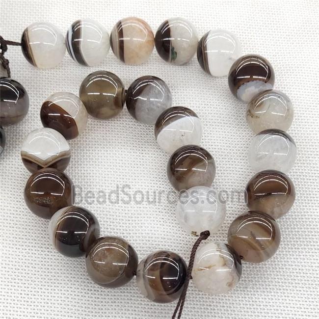 Agate Druzy Beads Coffee Smooth Round