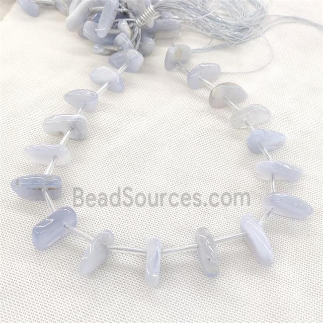 Natural Blue Lace Agate Beads Freeform Topdrilled