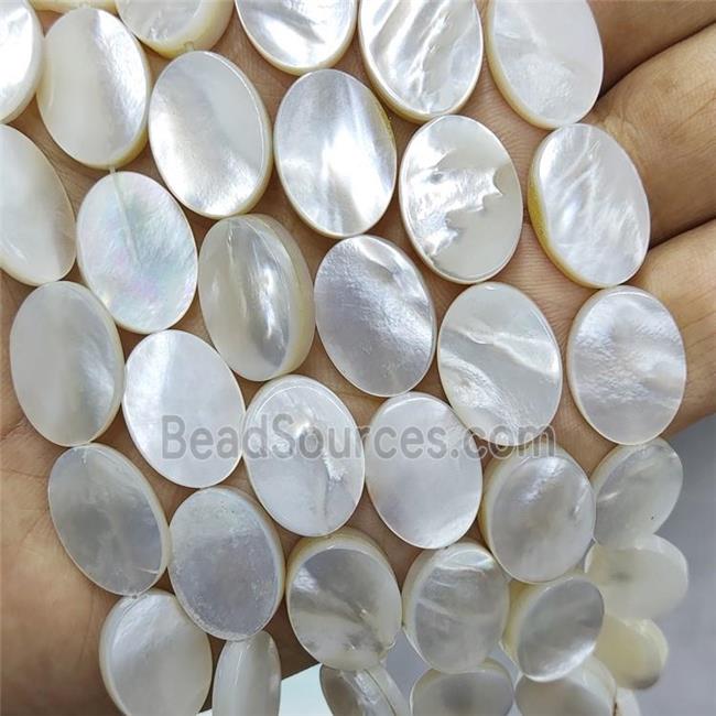 White MOP Shell Oval Beads