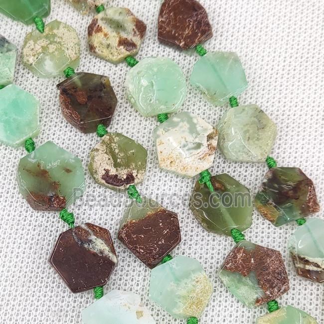 Natural Australian Chrysoprase Beads Hexagon Green