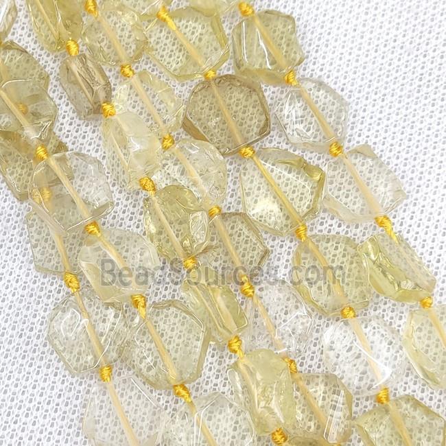 Natural Lemon Quartz Beads Hexagon