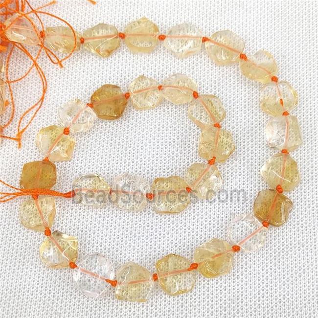 Natural Yellow Citrine Beads Hexagon