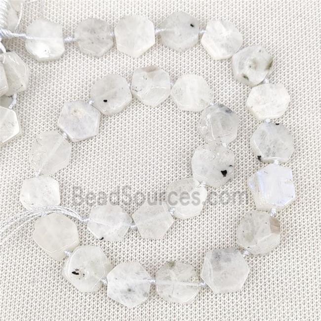 Natural White Moonstone Beads Hexagon