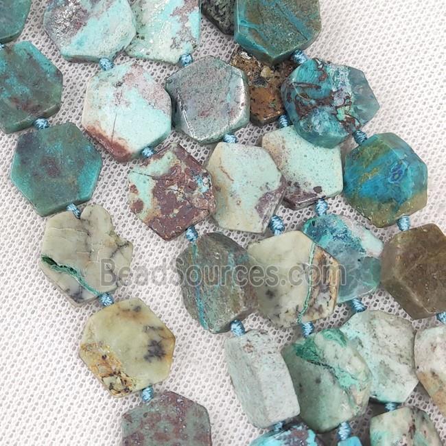 Natural Blue Azurite Beads Hexagon