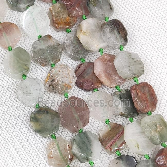 Natural Green Chlorite Quartz Beads Hexagon