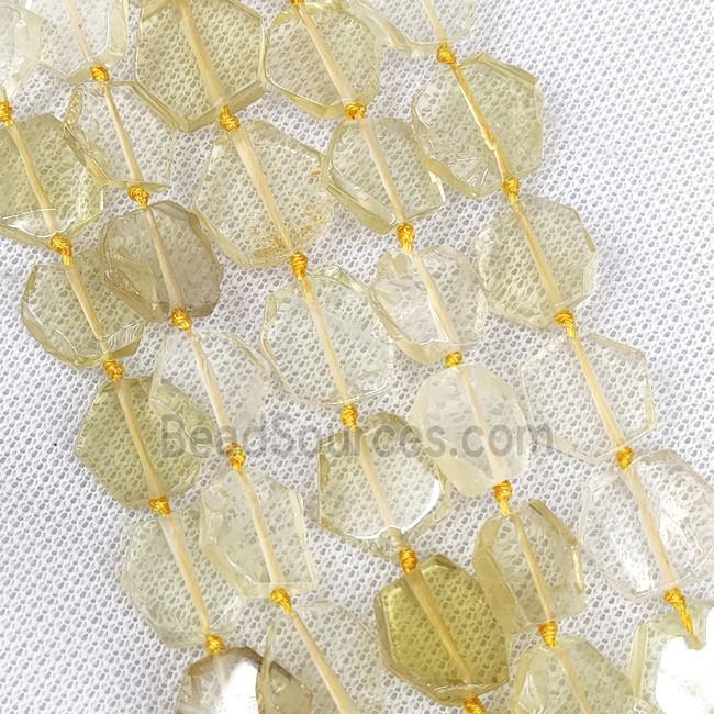 Natural Lemon Quartz Beads Hexagon