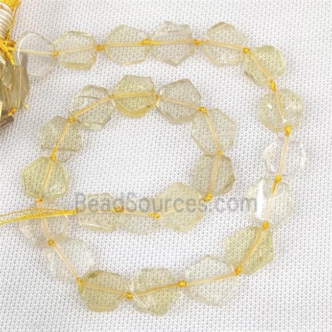 Natural Lemon Quartz Beads Hexagon