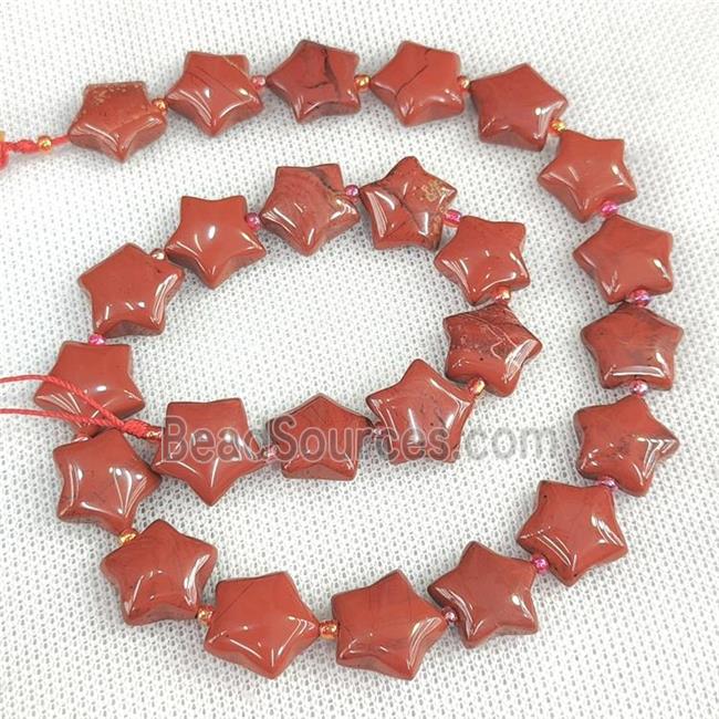 Natural Red Jasper Star Beads