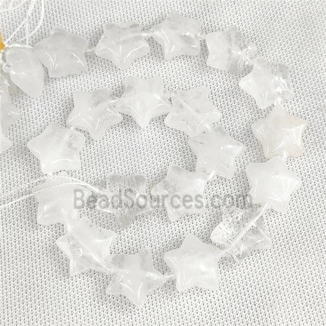 Natural Clear Crystal Quartz Star Beads