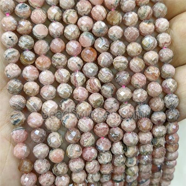 Natural Argentine Rhodochrosite Beads Pink Faceted Round