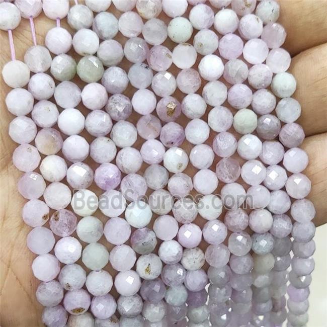 Natural Kunzite Beads Faceted Round