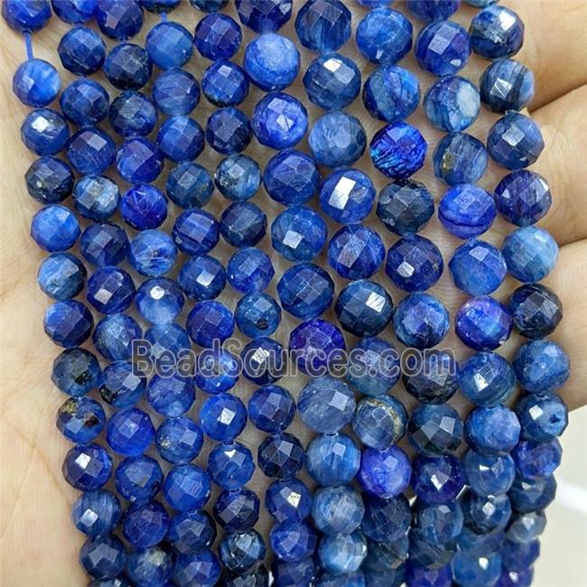 Natural Kyanite Beads AA-Grade Blue Faceted Round