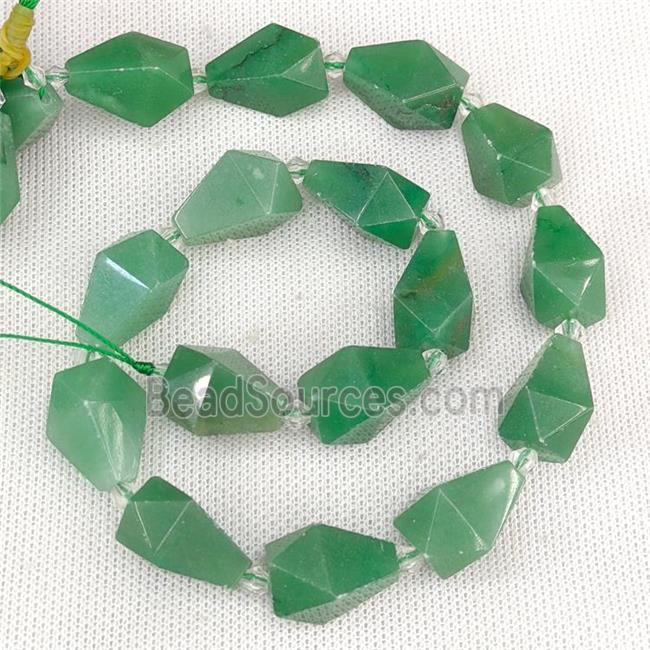 Green Aventurine Teardrop Pendant Faceted