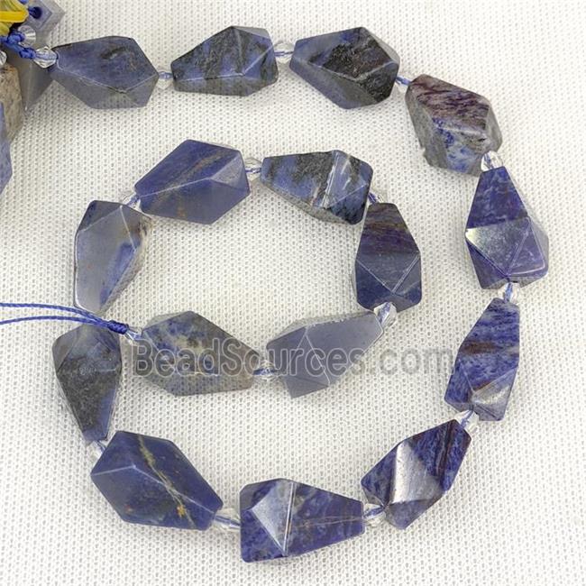 Natural Blue Sodalite Teardrop Pendant Faceted