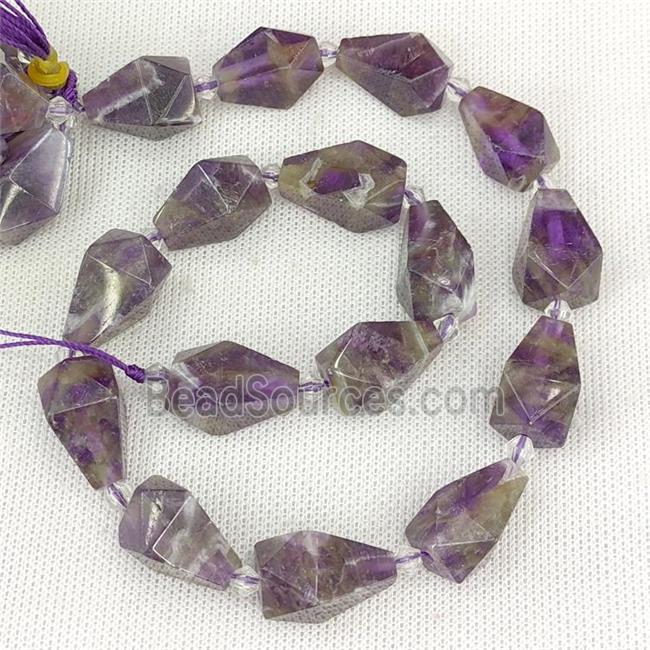 Natural Purple Amethyst Teardrop Pendant Faceted