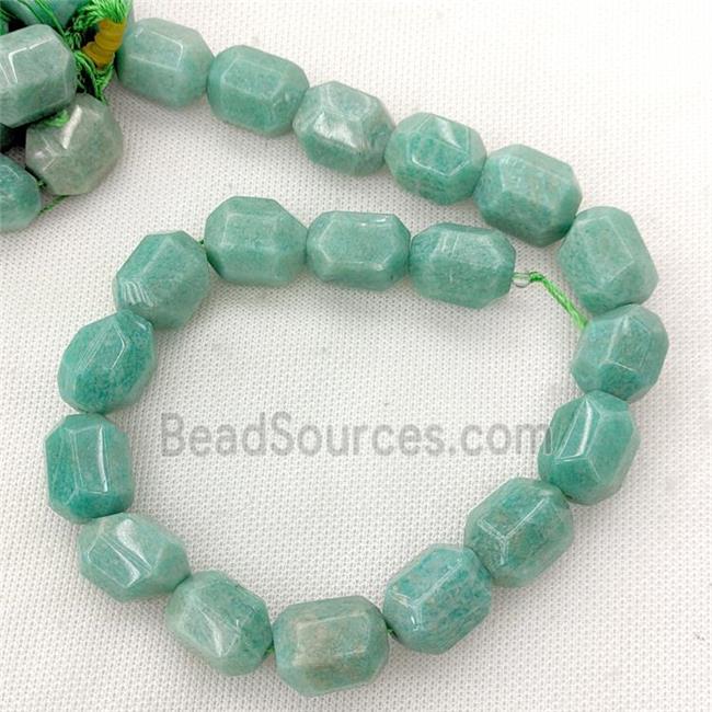 Natural Green Amazonite Beads Faceted Tube